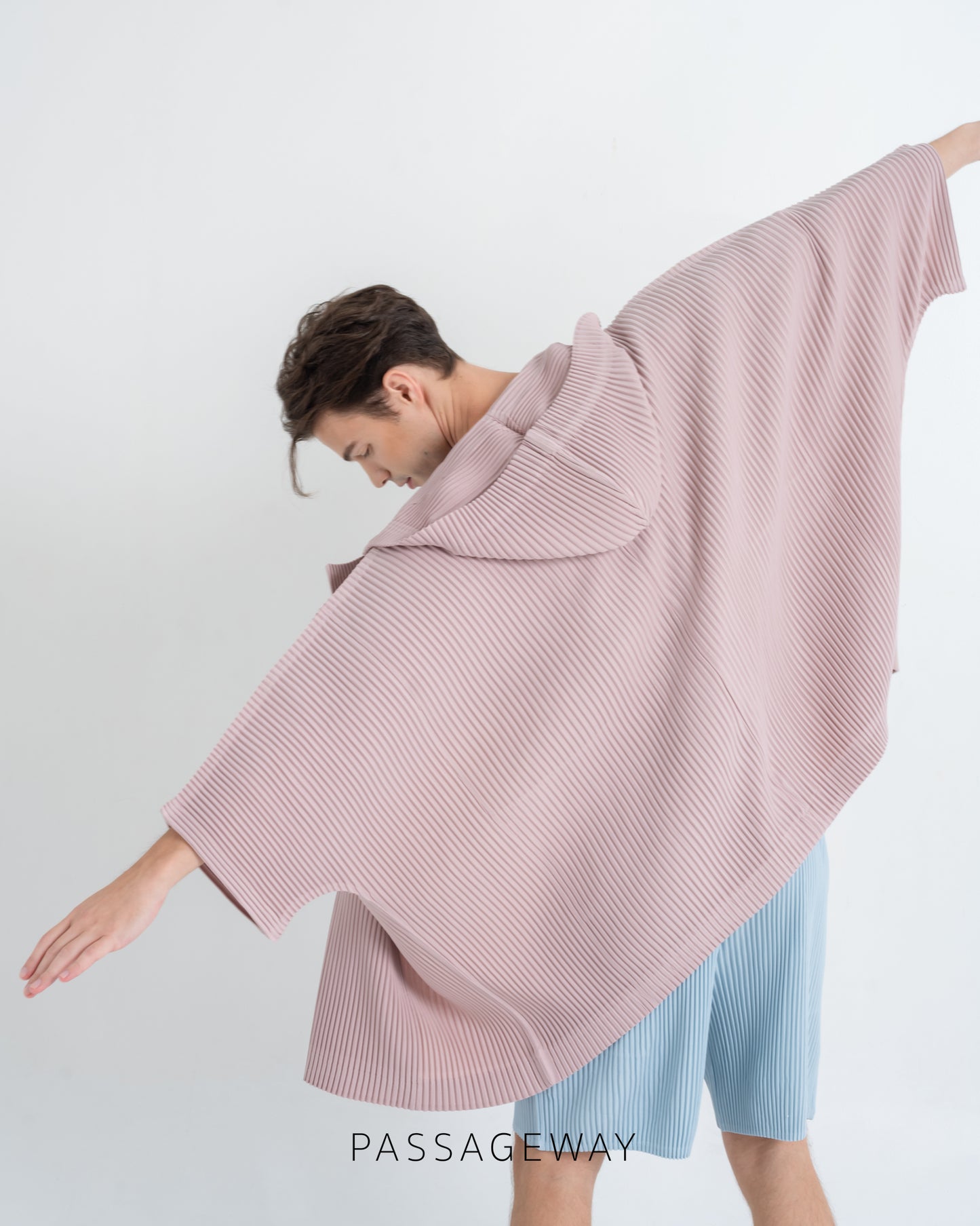 Pleated Hoodie Kimono