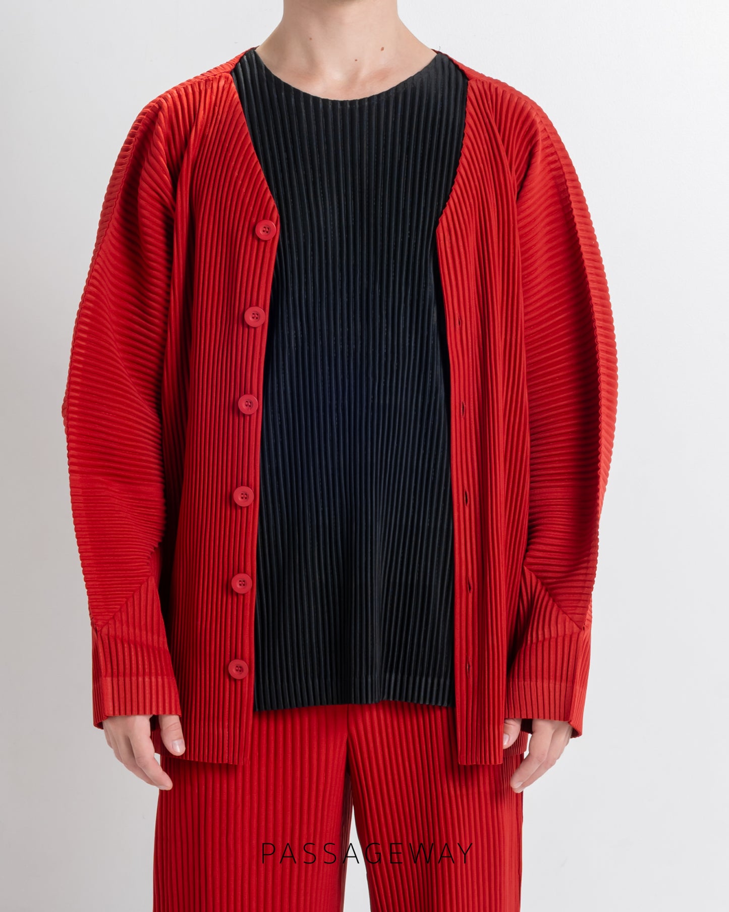 Pleated Cardigan