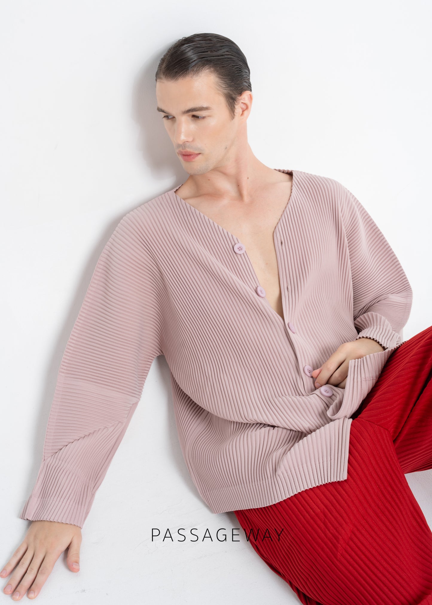 Pleated Cardigan