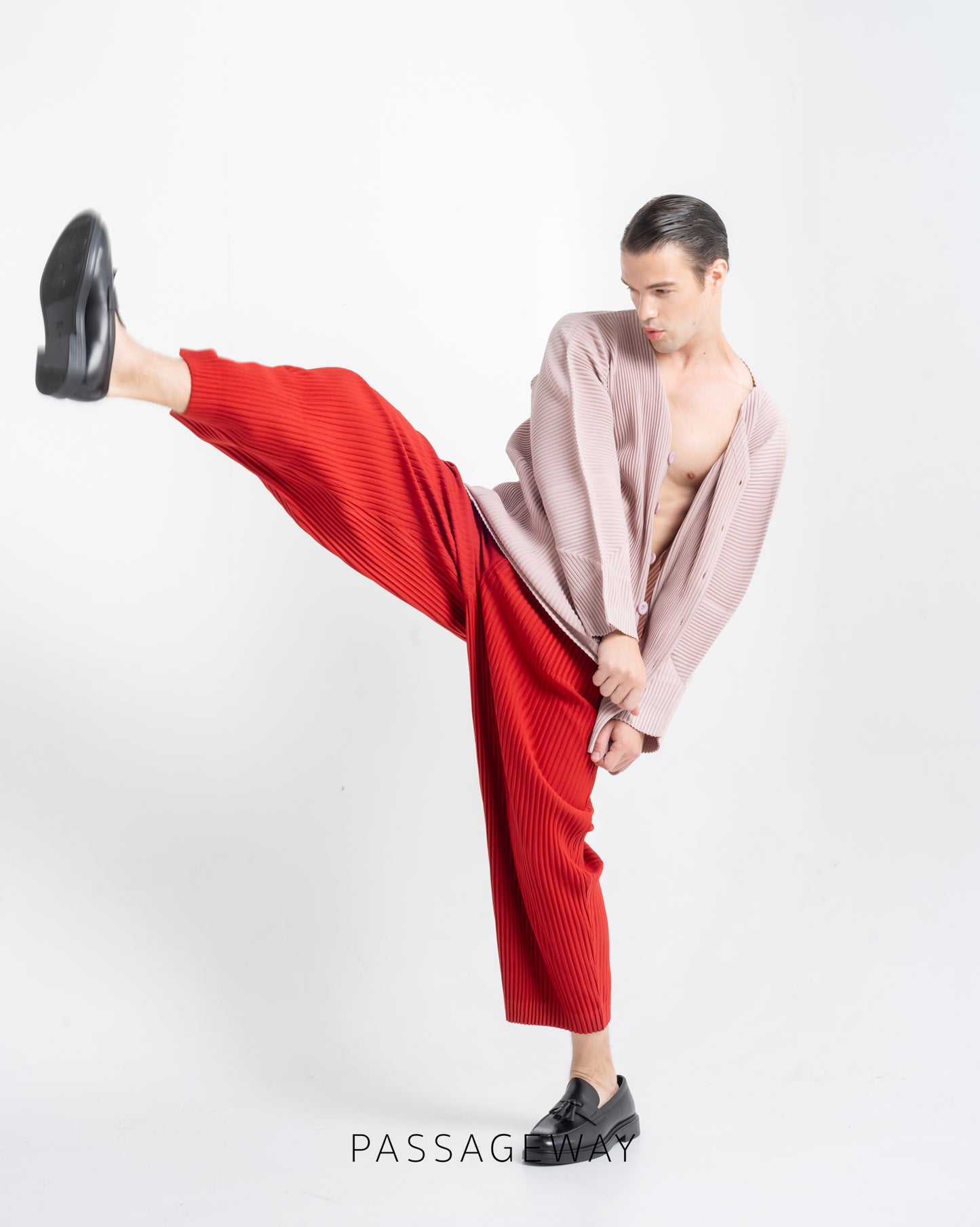 Pleated Cardigan